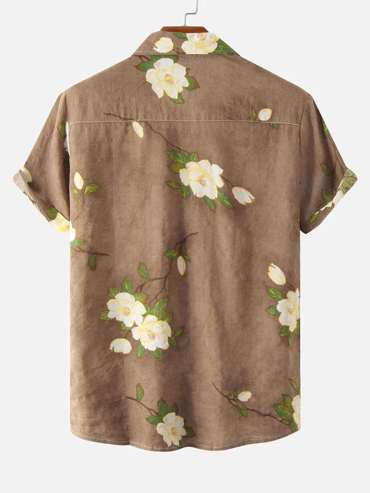 Helle - Blomstertryk Button Down skjorte