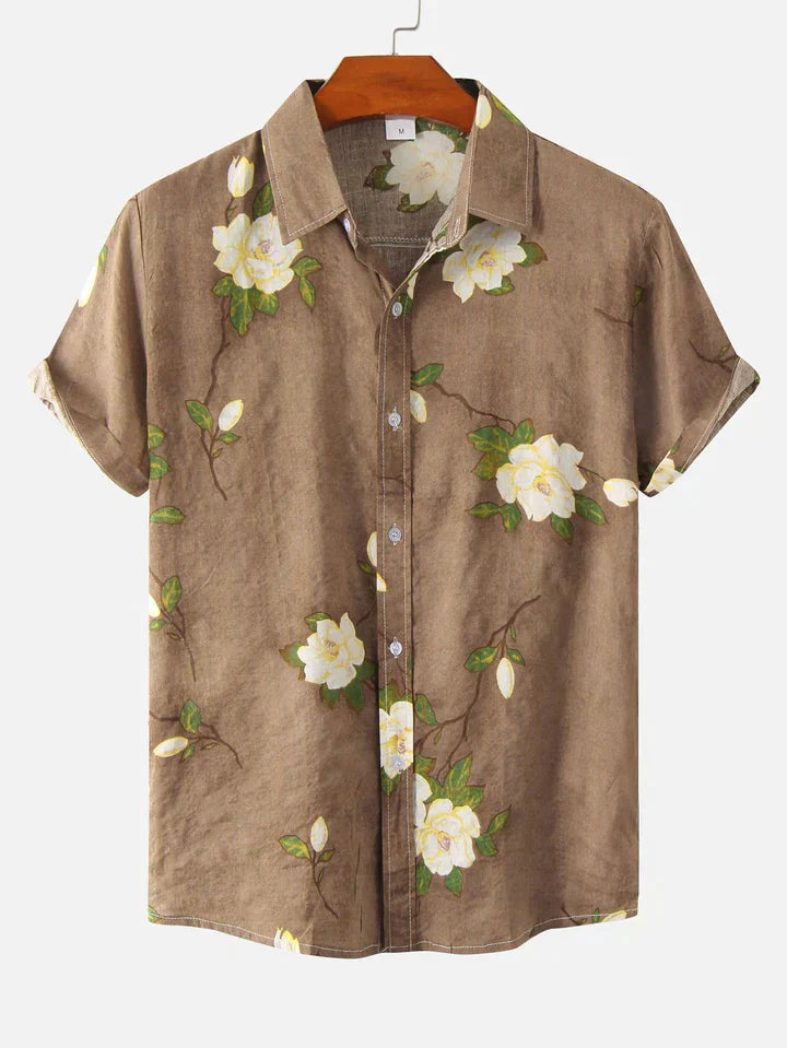 Helle - Blomstertryk Button Down skjorte