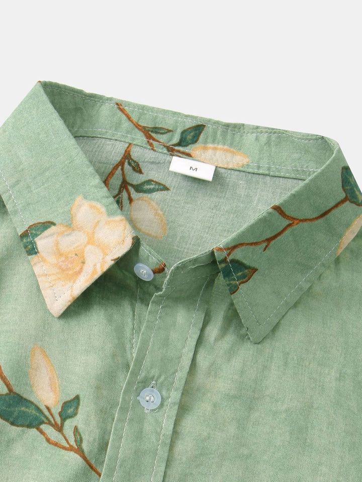 Helle - Blomstertryk Button Down skjorte