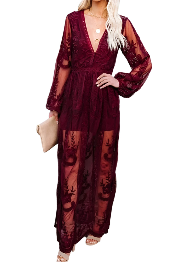 Mathilde - Boho Lace Maxi Kjole