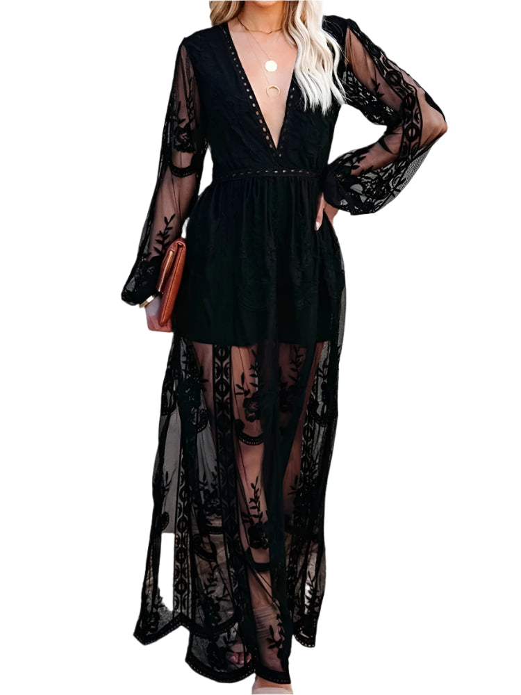 Mathilde - Boho Lace Maxi Kjole