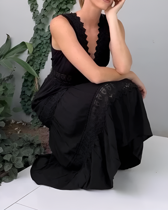 Anne | Blonde V-Hals Tank Kjole