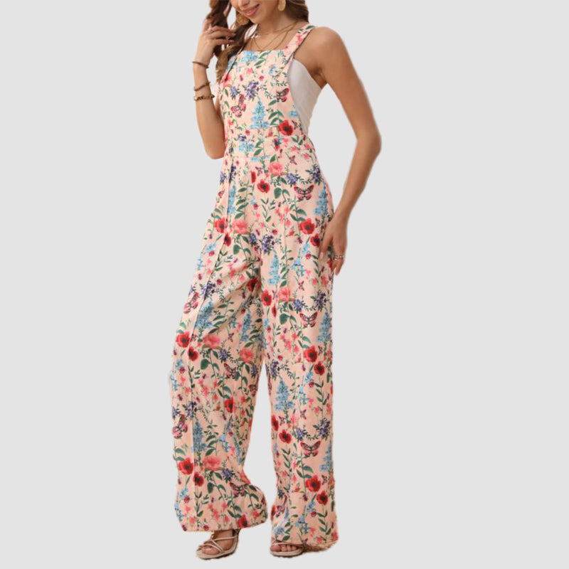 Maja - Blomstret Jumpsuit med brede ben