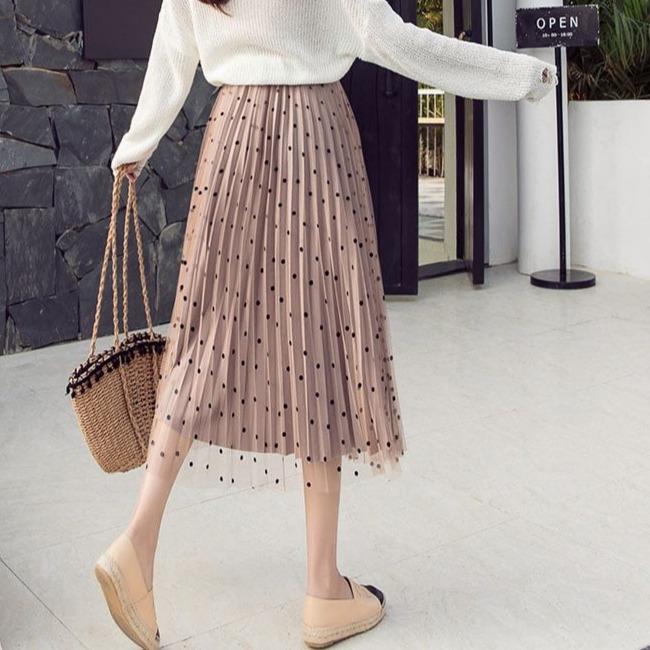 Frigg - Plisseret mellemlang nederdel