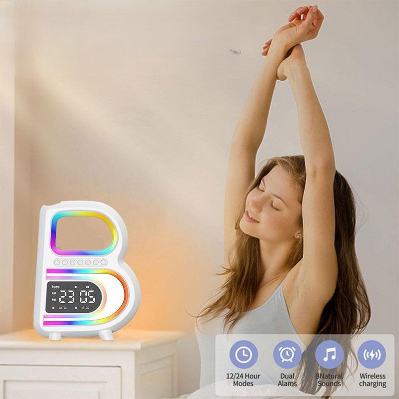 BeatGlow - Smart vækkeur med RGB lys og trådløs højttaler