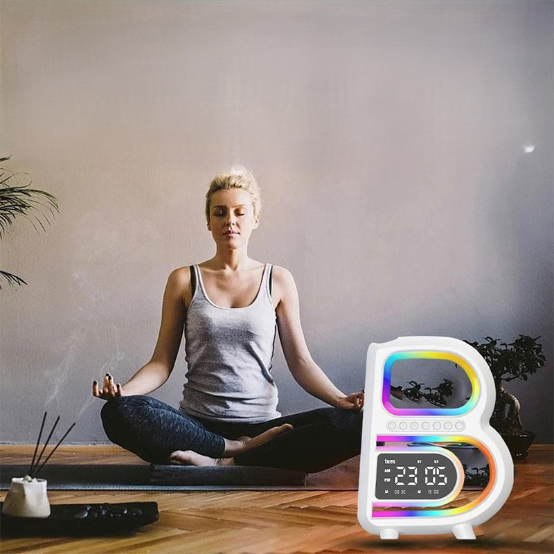 BeatGlow - Smart vækkeur med RGB lys og trådløs højttaler