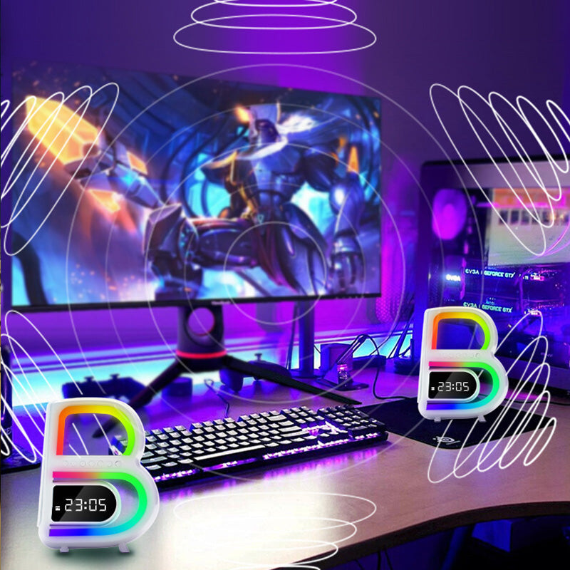 BeatGlow - Smart vækkeur med RGB lys og trådløs højttaler