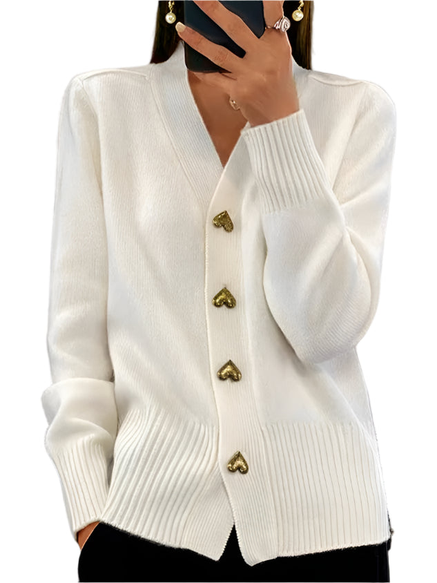 Carly - Cardigan med hjerteknapper