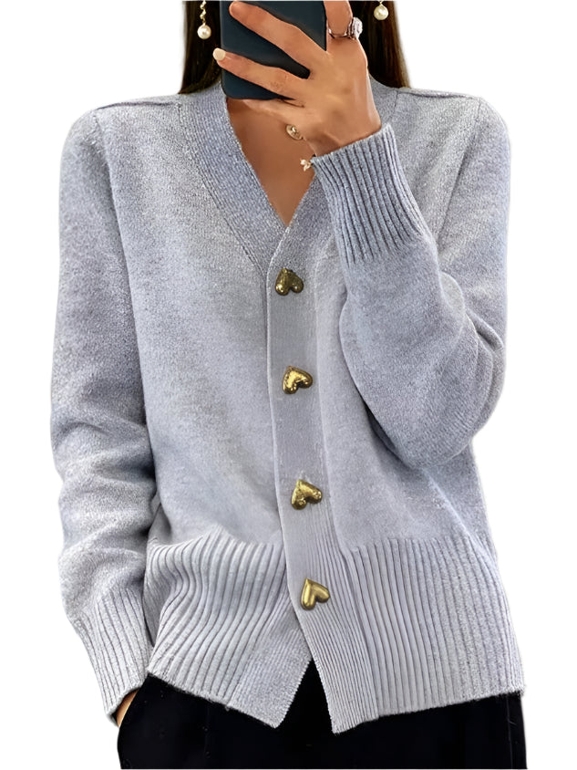 Carly - Cardigan med hjerteknapper