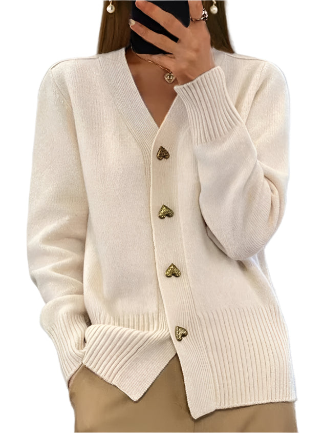 Carly - Cardigan med hjerteknapper