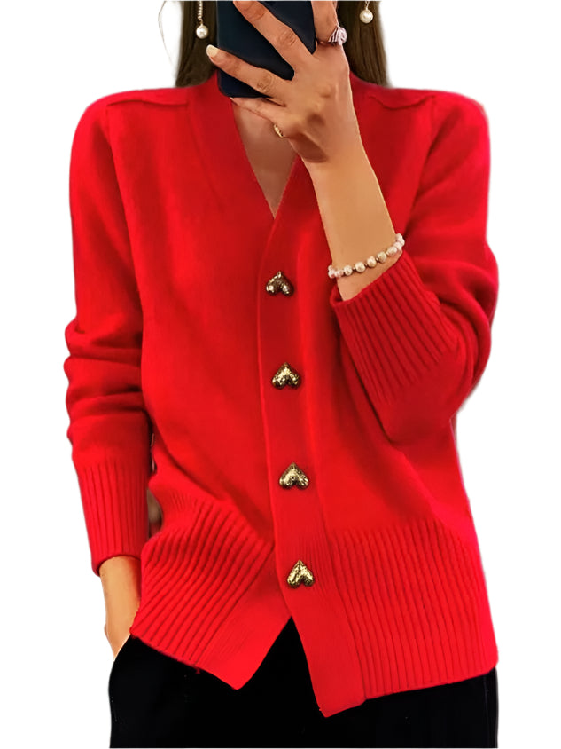 Carly - Cardigan med hjerteknapper