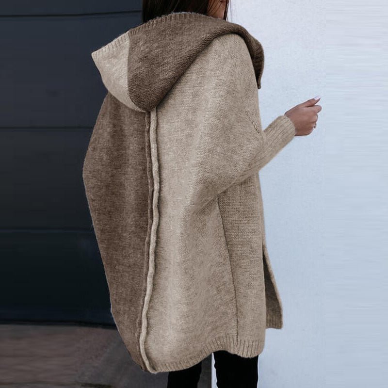 Selma - Patchwork casual cardigan med hætte