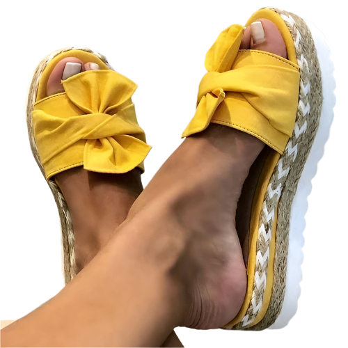 Samantha - Casual Sløjfesandaler med kile