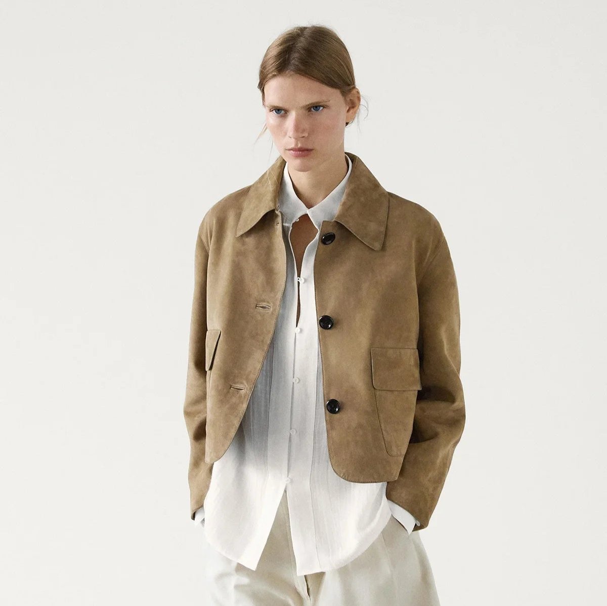 Split Suede Vegansk læderjakke med lomme