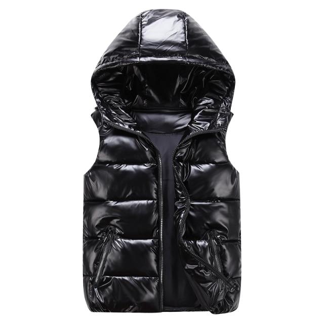 Unisex stilfuld quiltet vest med hætte