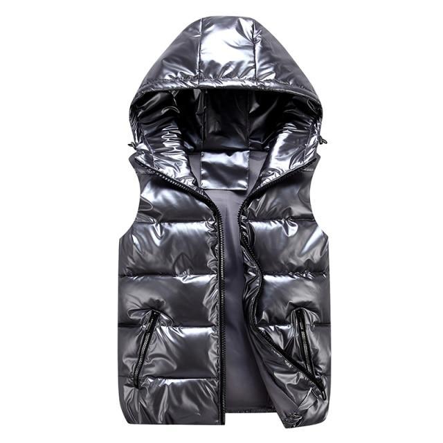 Unisex stilfuld quiltet vest med hætte
