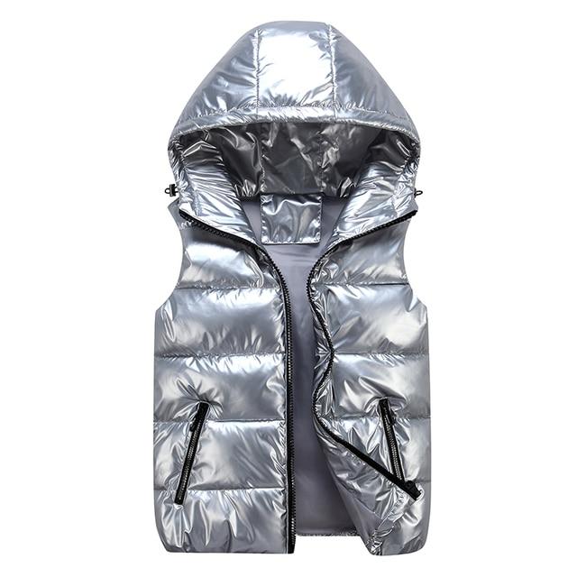 Unisex stilfuld quiltet vest med hætte