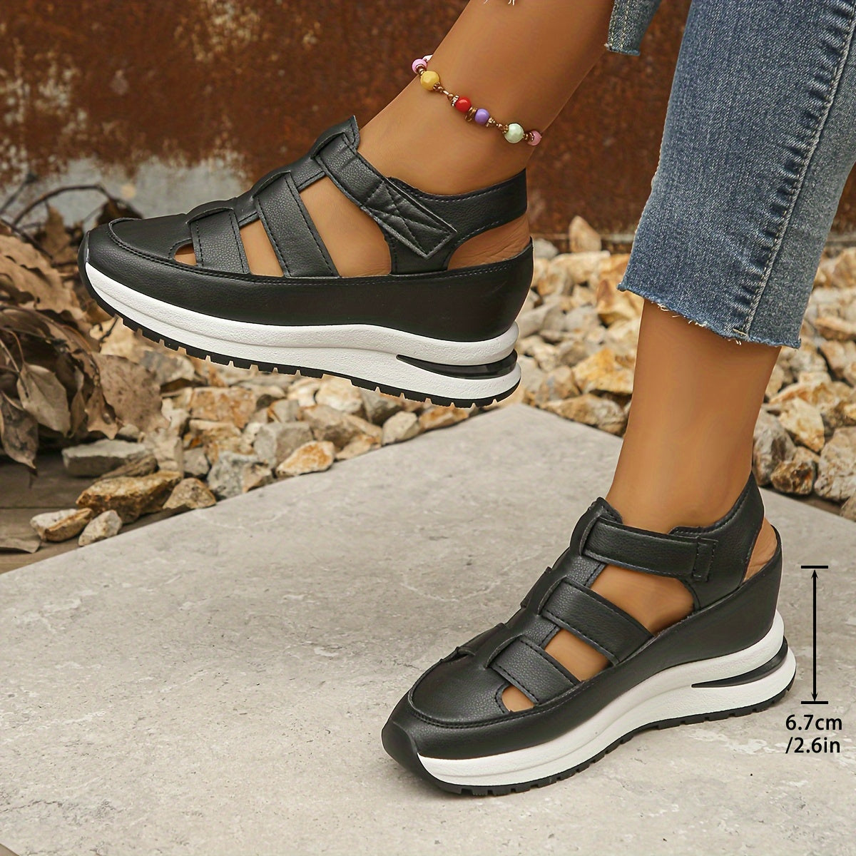 Isabella - Luksuriøse Åndbare Wedge Sandaler