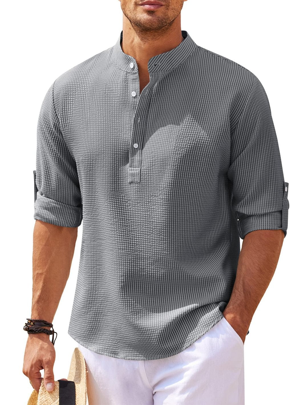 Michael - Casual sommerskjorte uden krave- Summer Chic