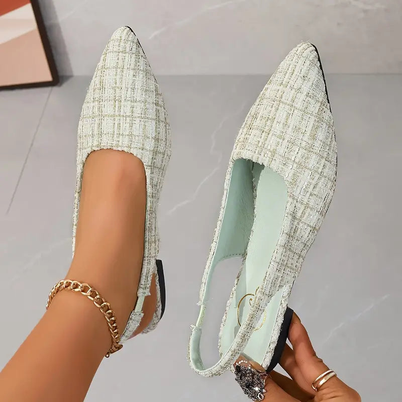 Rebekka - Chic slingback flade med spidse tæer