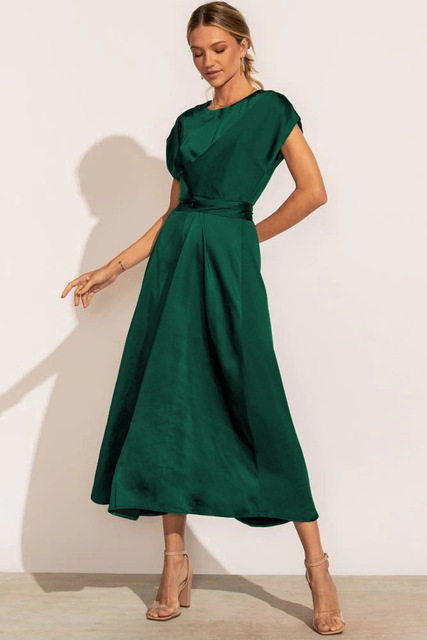 Athena - Elegant Crossover Satin Kjole