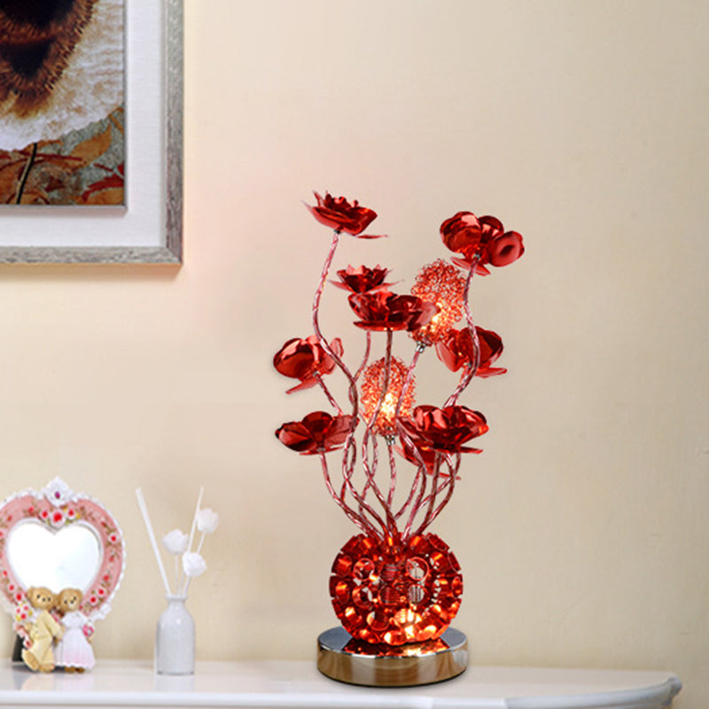 Curverose – Stilfuld Red Rose LED-bordlampe
