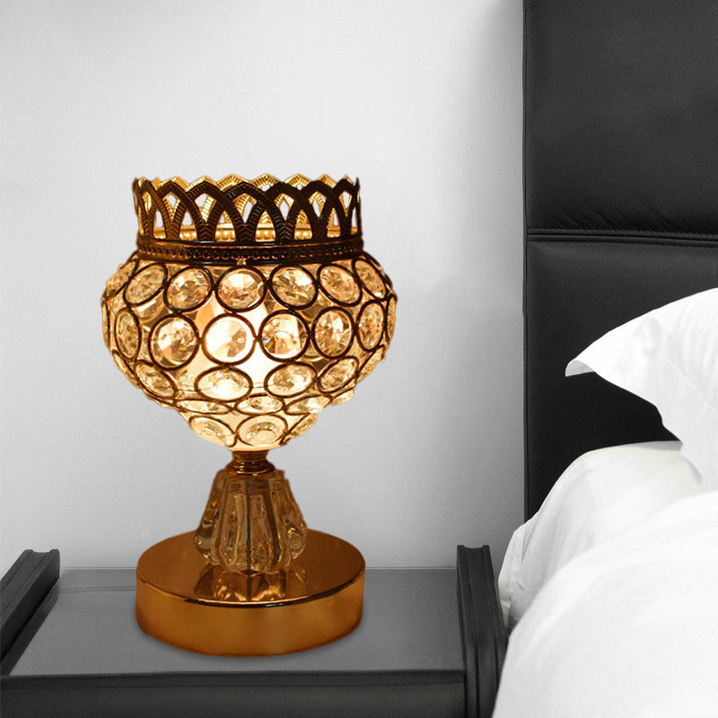Velaire – Krystal-indlejret guld skrivebordslampe