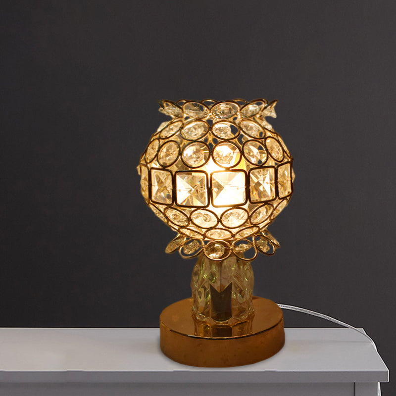 Velaire – Krystal-indlejret guld skrivebordslampe