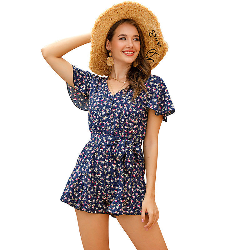 Lizzy - Jumpsuit med sommerblomstermønster