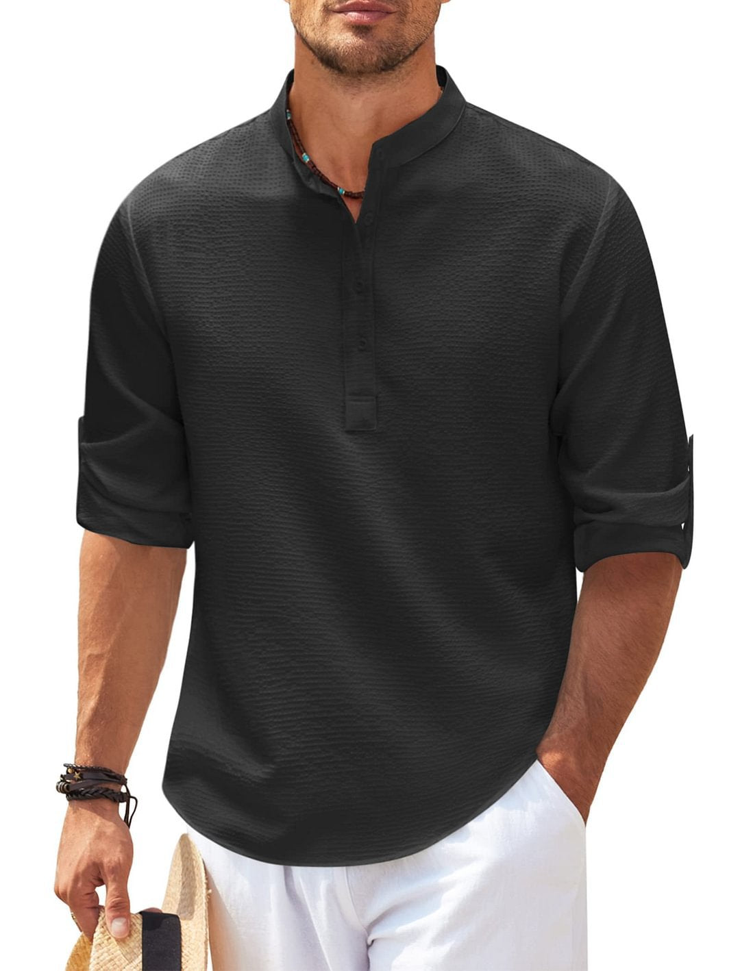 Michael - Casual sommerskjorte uden krave- Summer Chic