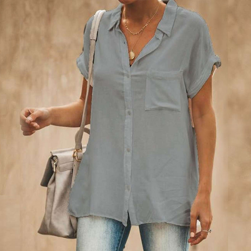 Sharon - Casual kortærmet vintage skjorte