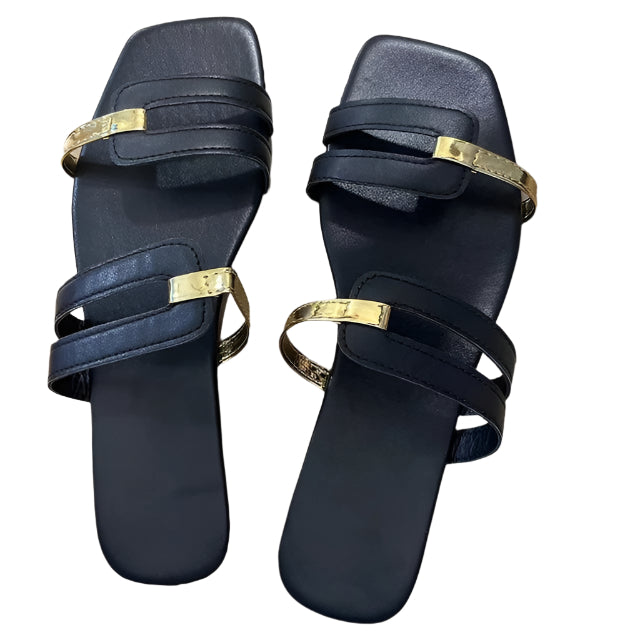 Miriam – Elegante flade hjemmesko med åben tå