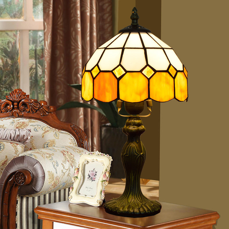 Velmira | Vintage Glow bordlampe med gul gitterskærm