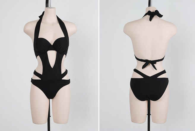 Tammy - Halter Cut Out Bandage Badetøj