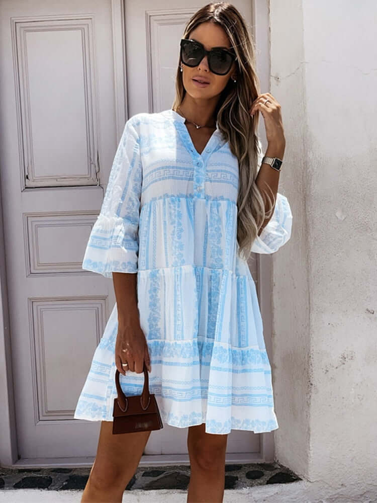 Ria - Boho sommerkjole med flæser