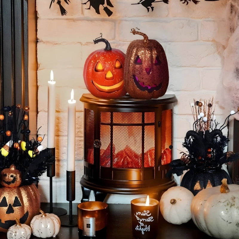 SpookSquash Halloween Græskardekoration – Festlig efterårsdekoration til indendørs og udendørs brug