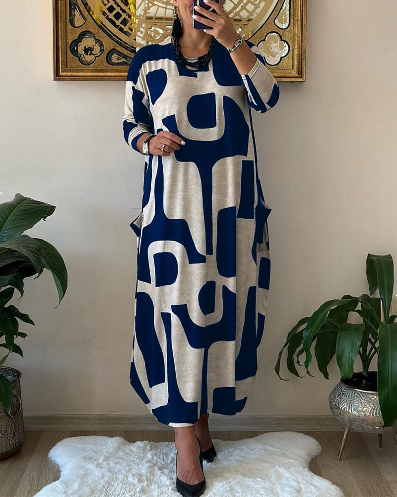 Cara - Oversized kjole med print