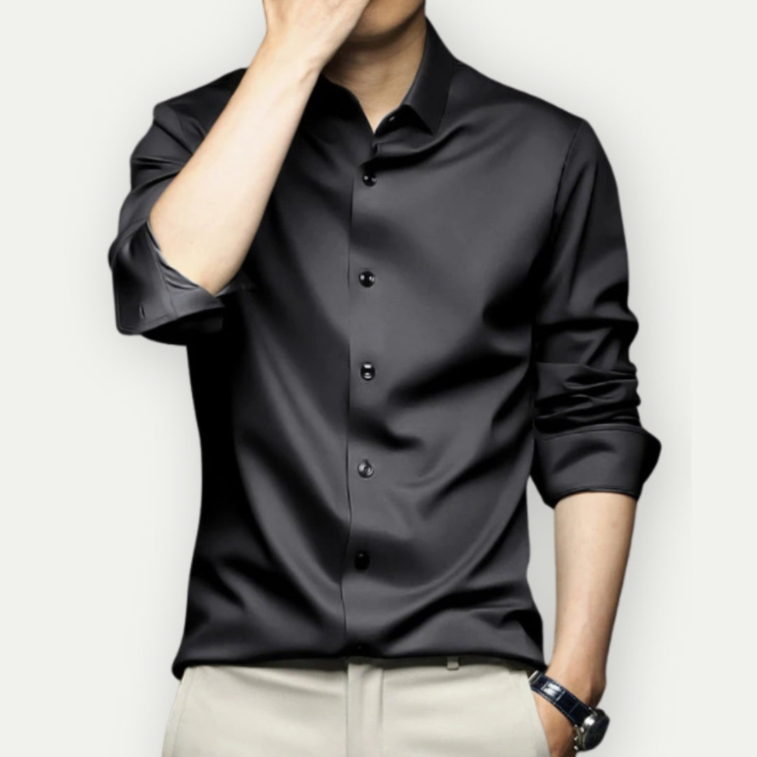 Henning - Elegant slim fit skjorte med stand-up krave