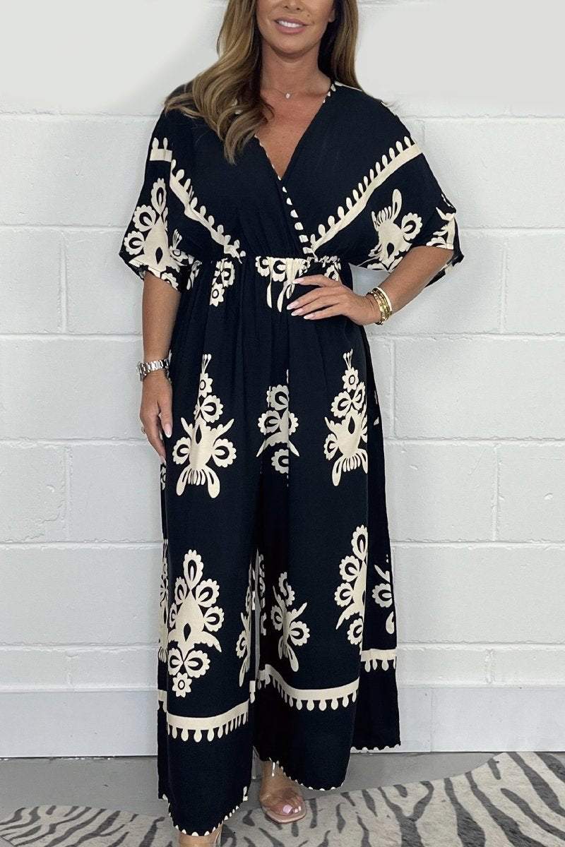 Svana™ - Jumpsuit i trykt bomuld