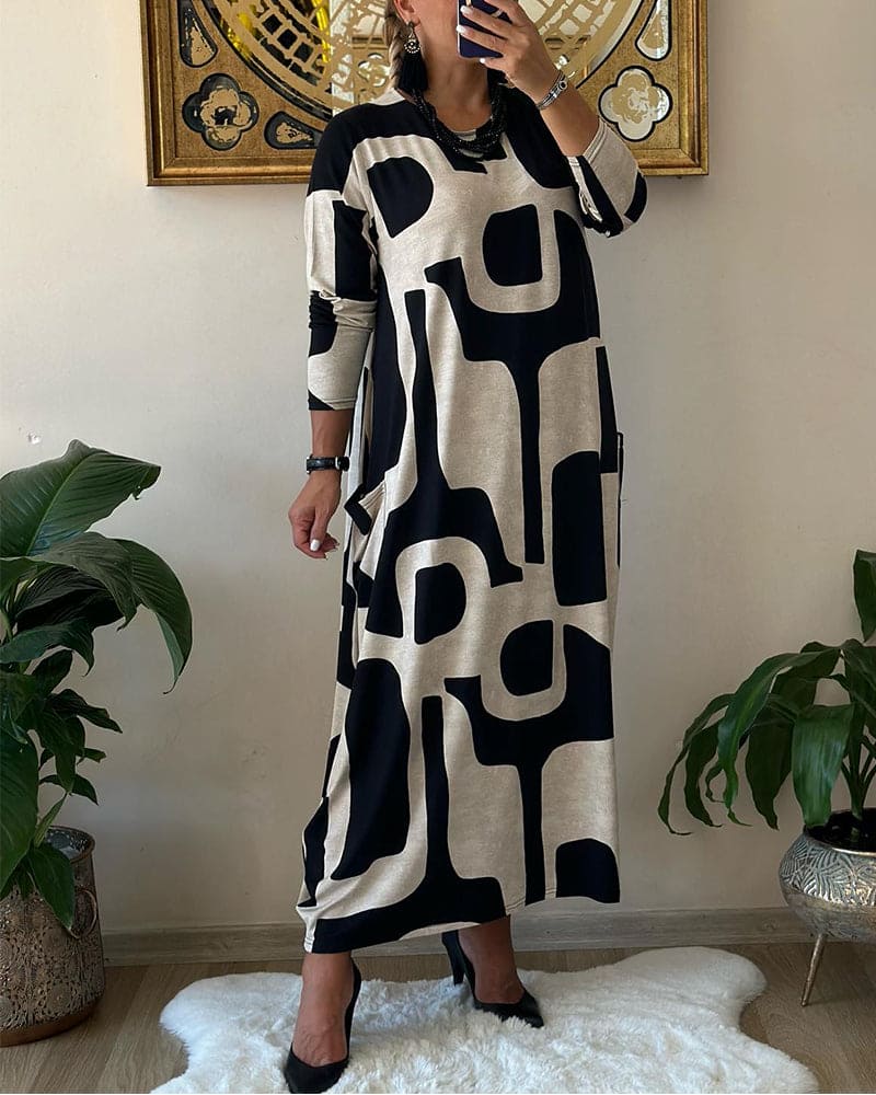 Cara - Oversized kjole med print