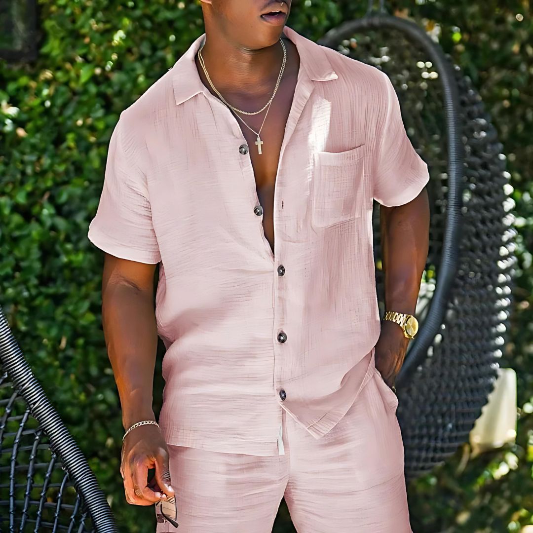Ivan – Button-down skjorte og matchende shorts