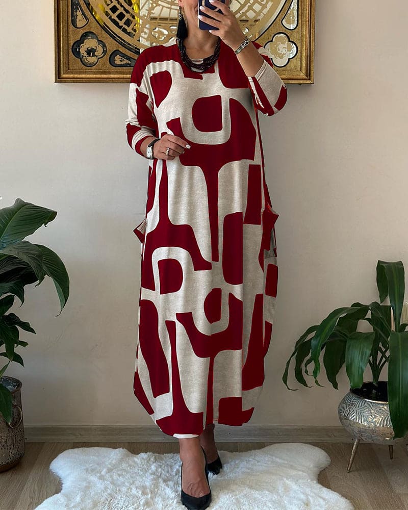 Cara - Oversized kjole med print