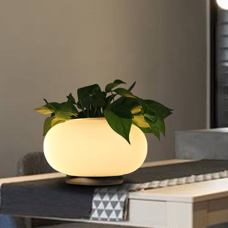 Elysian - Oval glas LED-bordlampe med grønne accent