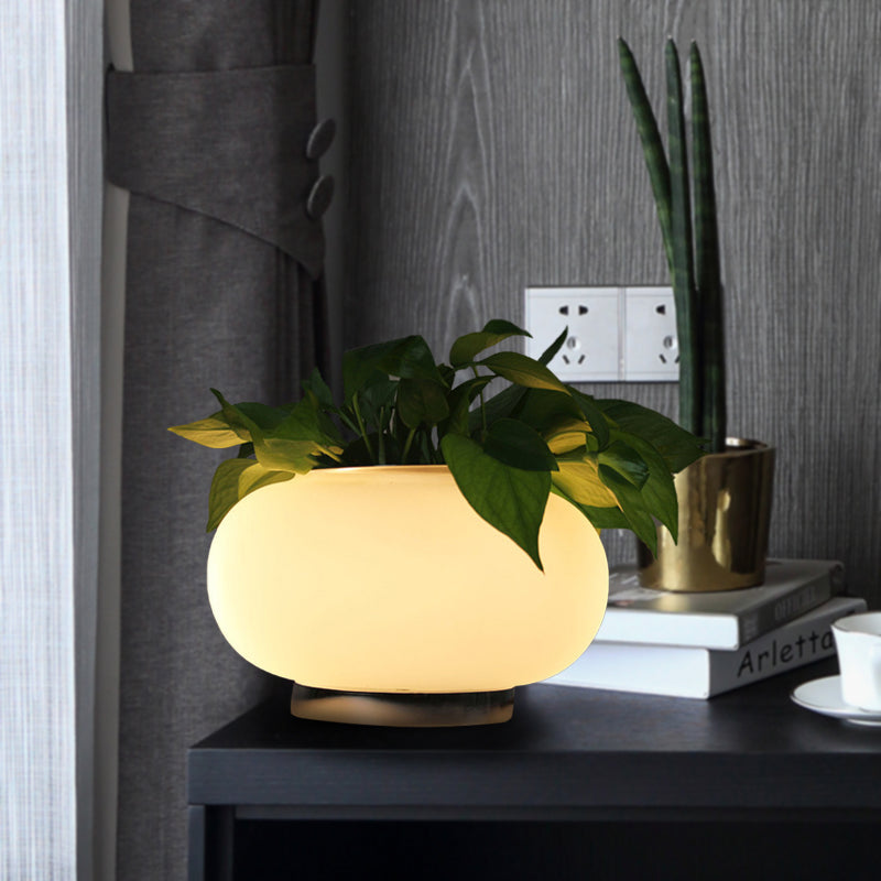 Elysian - Oval glas LED-bordlampe med grønne accent
