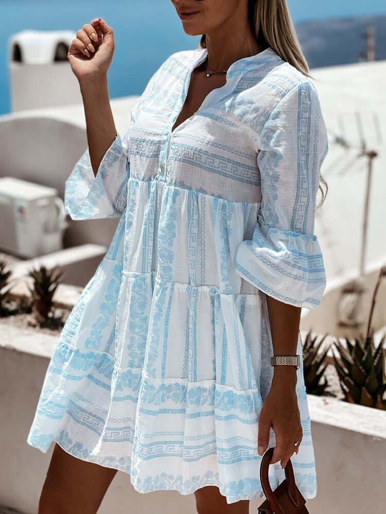 Ria - Boho sommerkjole med flæser