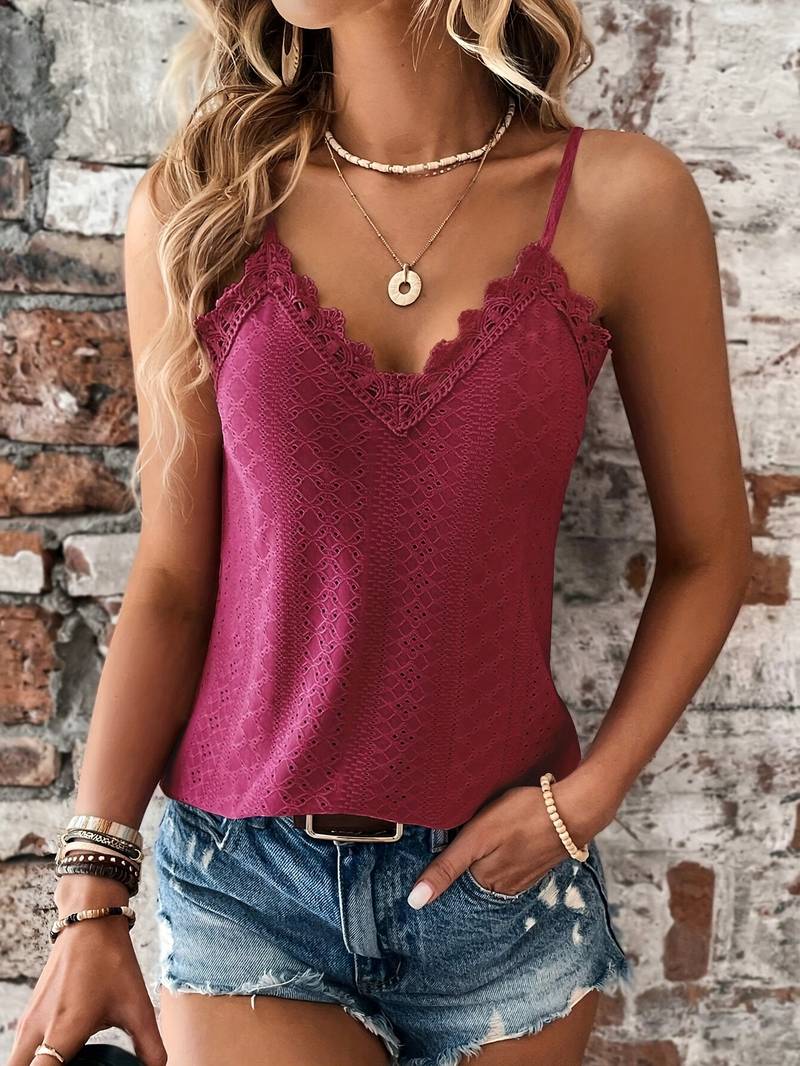 Julianne - V-hals elegant blondetopp