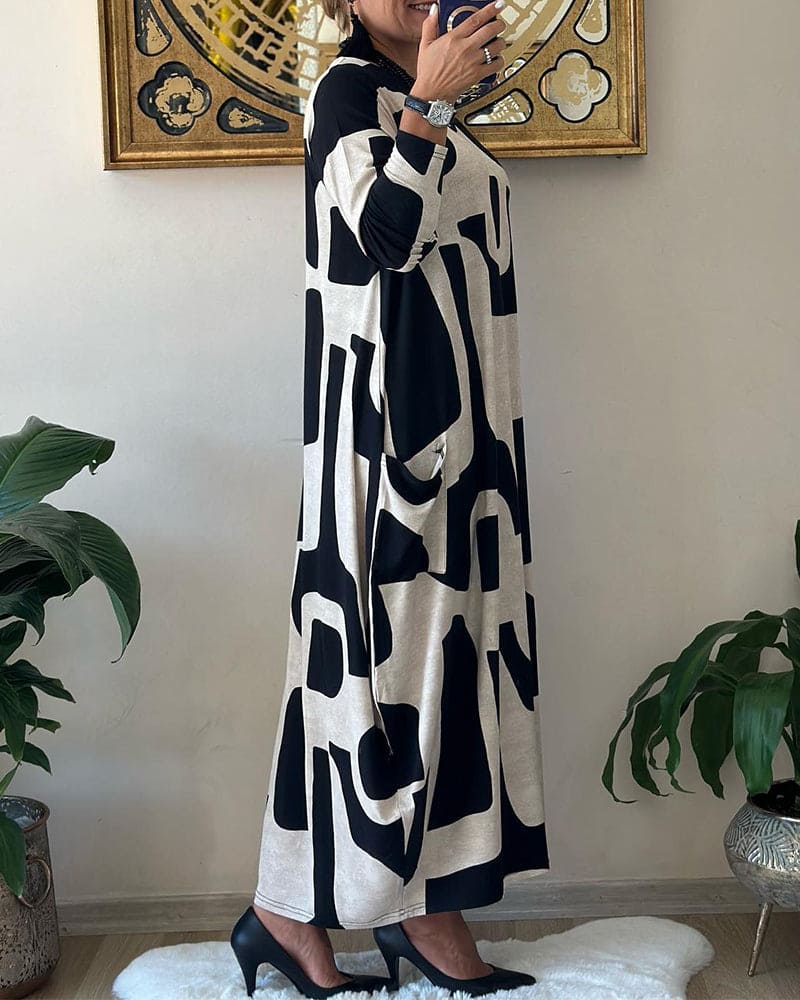 Cara - Oversized kjole med print
