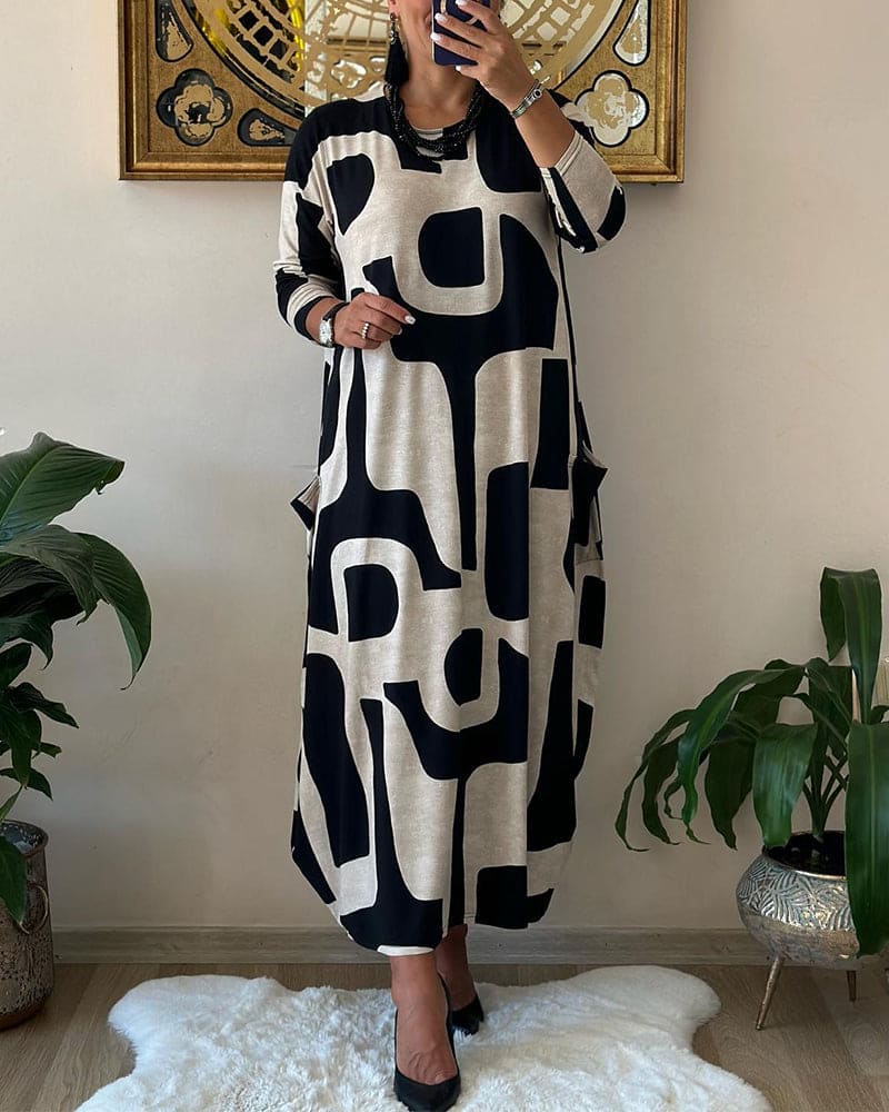 Cara - Oversized kjole med print