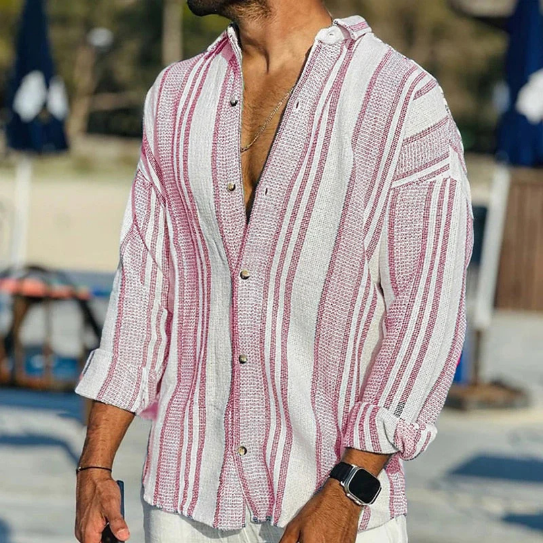 Lucas - Herre stribet button down skjorte
