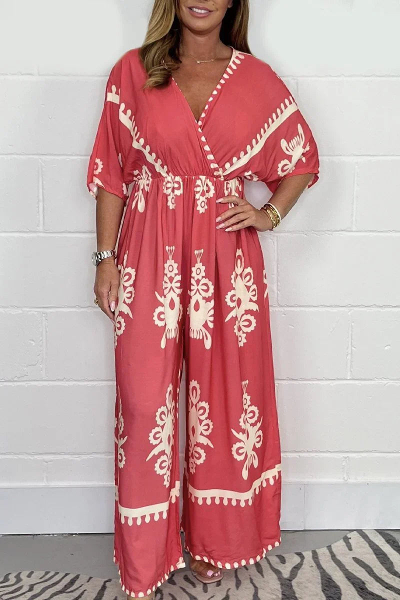 Svana™ - Jumpsuit i trykt bomuld